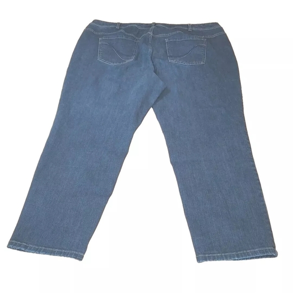 Lane Bryant Jeans Woman Plus 24WP Skinny Genius Fit Dark Blue Stretch Denim EUC - Picture 4 of 10